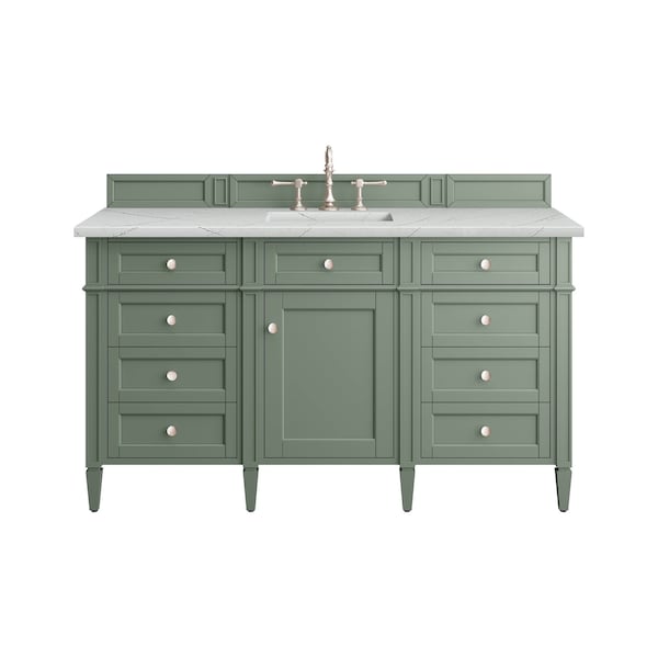 James Martin Vanities Brittany 60in Single Vanity, Smokey Celadon w/ 3 CM Ethereal Noctis Top 650-V60S-SC-3ENC - main